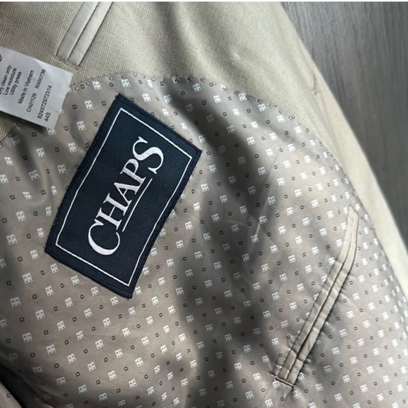 Chaps men’s 44S single vented beige sport coat blazer - Picture 3 of 4